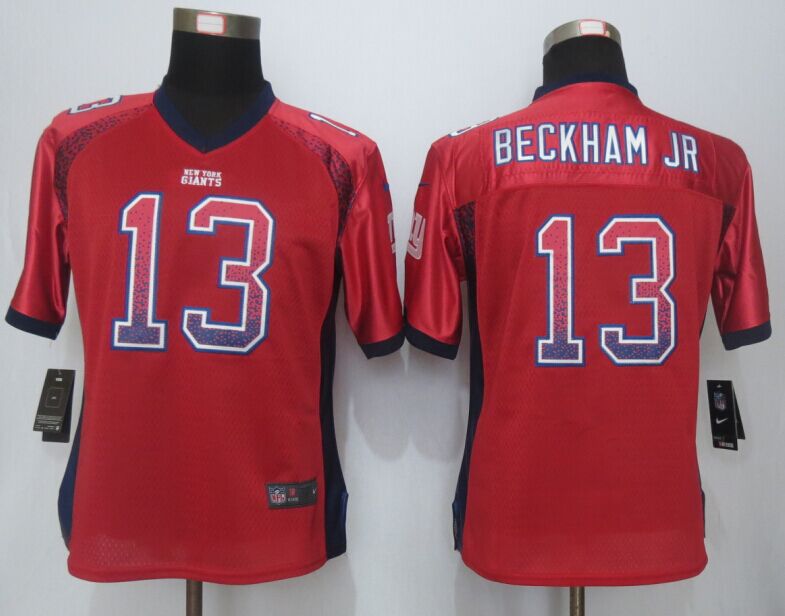 Womens New York Giants 13 Beckham jr Drift Fashion Red New Nike Elite Jersey